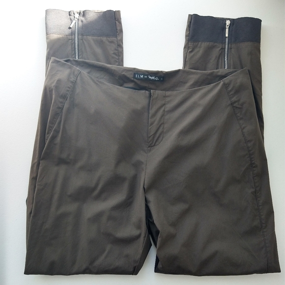 Elm by Matthildur Green Pleated Knee Cropped Pants - Picture 3 of 9